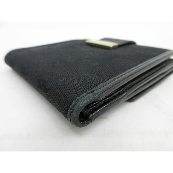 Gucci Double Hook Wallet Black GG Canvas - Picture 4 of 10